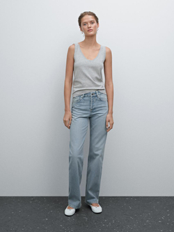 Massimo Dutti Топ из смесового хлопа, серый