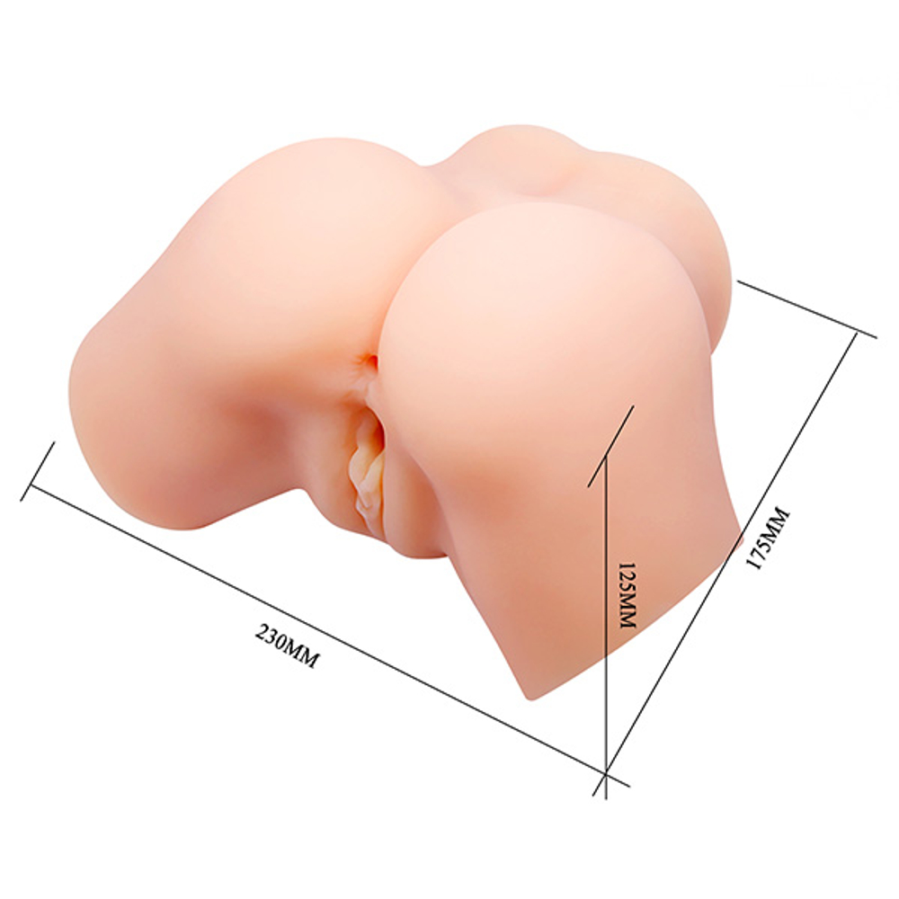 Вибромастурбатор мини-полуторс 23х17,5х12,5см (вагина и анус) Baile Crazy Bull Samantha Realistic BM-00900T71ZK