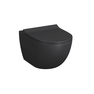 Безободковый подвесной унитаз VitrA Sento, матовый черный