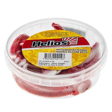 Виброхвост несъедоб. Shaggy 3,35'/8,5 см Red & White 30шт. (HS-16-003-N-30) Helios