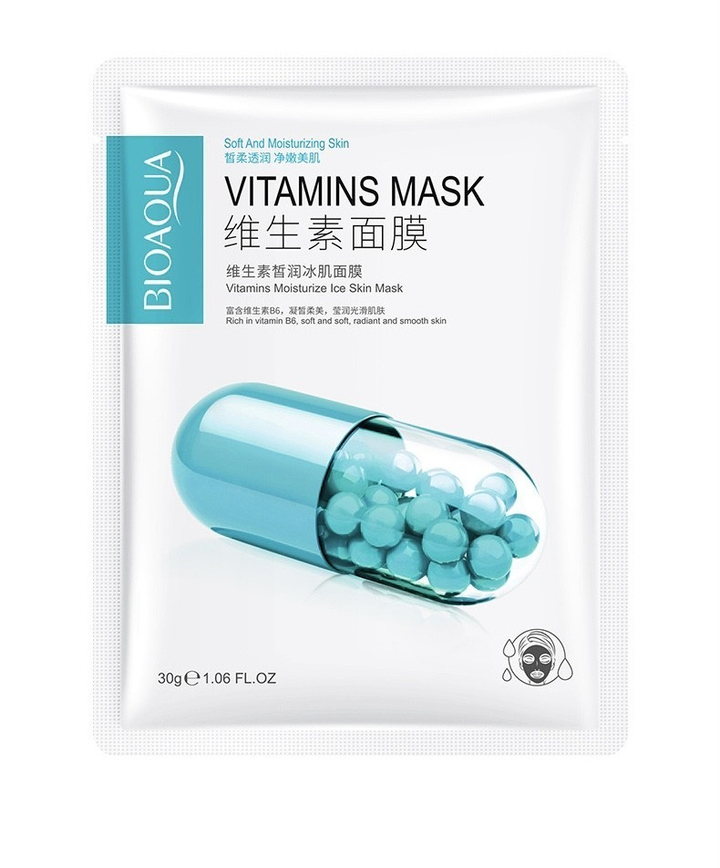 Маска для лица BioAqua Vitamins тканевая Освежающая Восстанавливающая Hydration Moisturize Mask 30 г