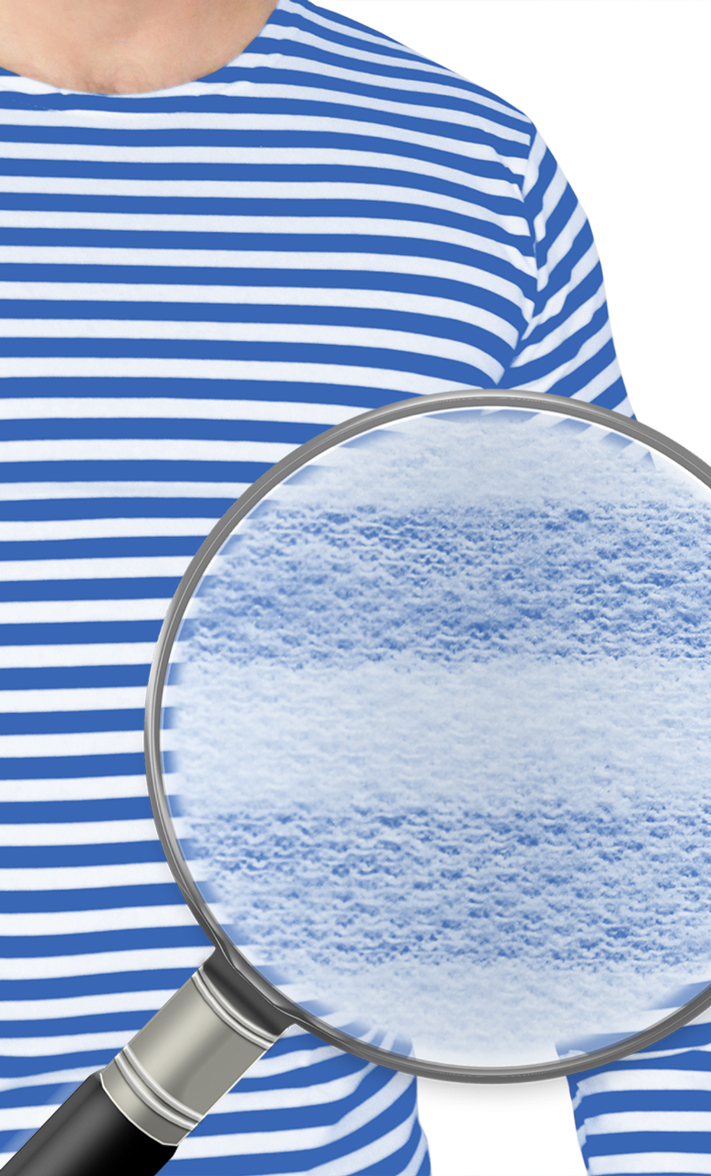 Тельняшка 2-х нитка голубая полоса с начесом