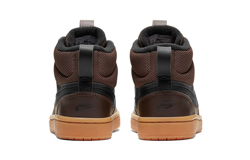 Middle-aged children Nike Court Borough Mid 2 Boo high-top children's sneakers dark brown