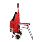 Тележка хозяйственная с сумкой и откидным стулом (90,5*37*56см, колеса 16см)