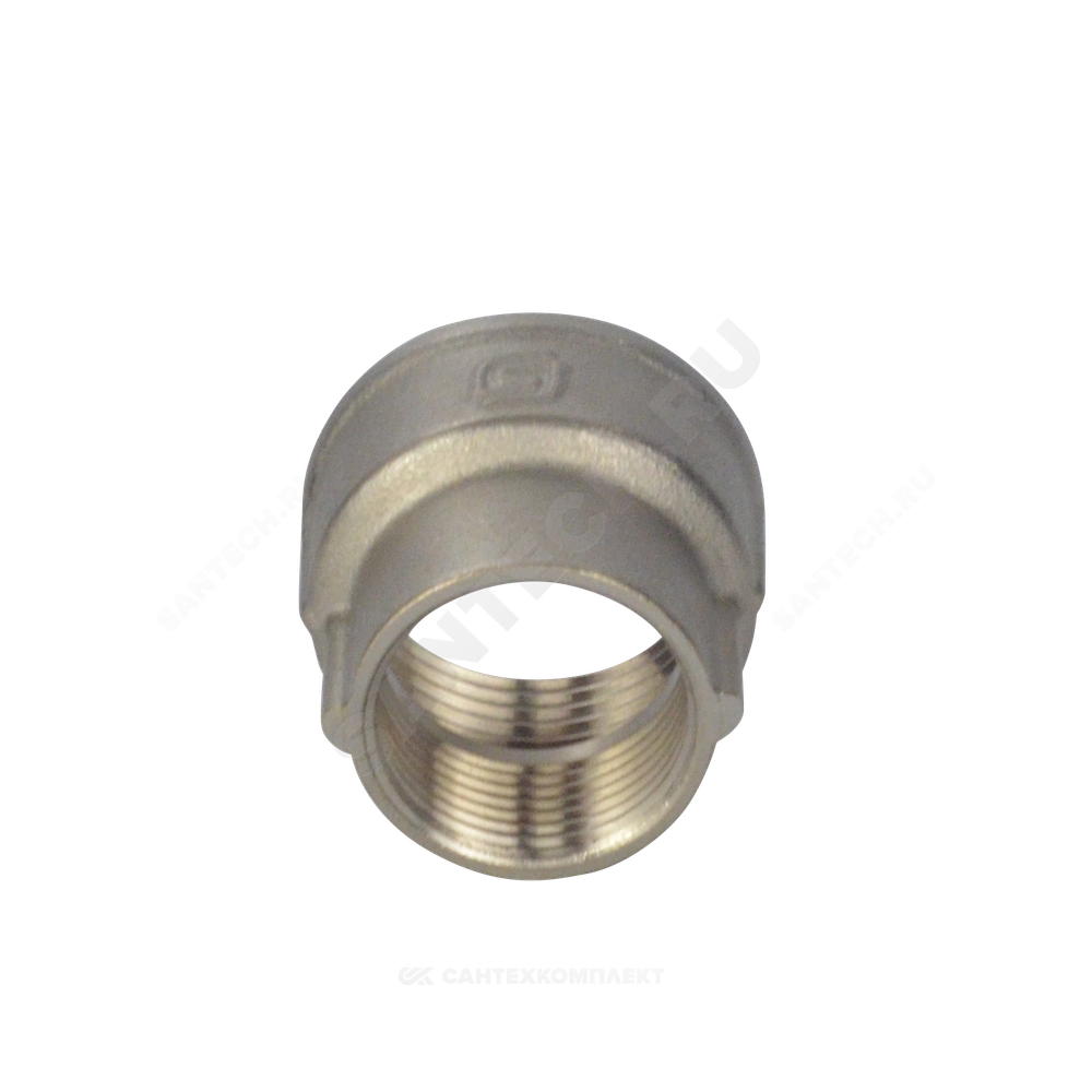 Муфта латунь никель переходная Ду 20х15 (3/4"х1/2") ВР/ВР SantechSystems