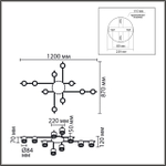 8304/10C COMFI LN26 238 золотой/черный, металл/акрил Светильник потолочный GX53 LED 10*7W 220V BENUA