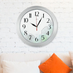 Часы настенные круглые d31см "Флора", корпус серебряный