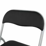 Стул складной BRABIX "Golf CF-007", серебристый каркас, кожзам чёрный, 532891