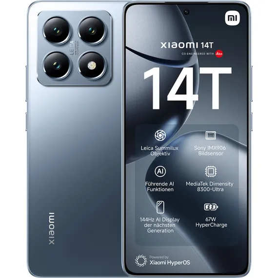 Смартфон Xiaomi 14T Pro 12 ГБ | 512 ГБ («Титановый Синий» | Titan Blue) (версия Global)
