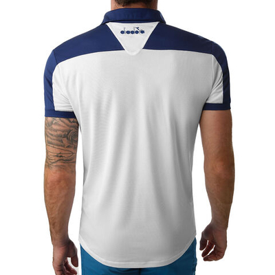 Мужское теннисное поло Diadora Court Polo Men - White, Dark Blue