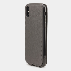 Чехол для iPhone X/XS из натуральной кожи теленка, серого цвета