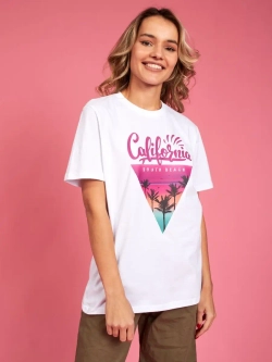 Футболка калифорния california оверсайз белая