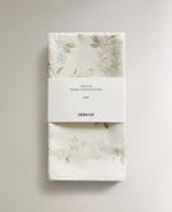 ZARA HOME НАБОР ХЛОПКОВЫХ САЛФЕТОК С ПРИНТОМ (2 ШТ.), СИНИЙ