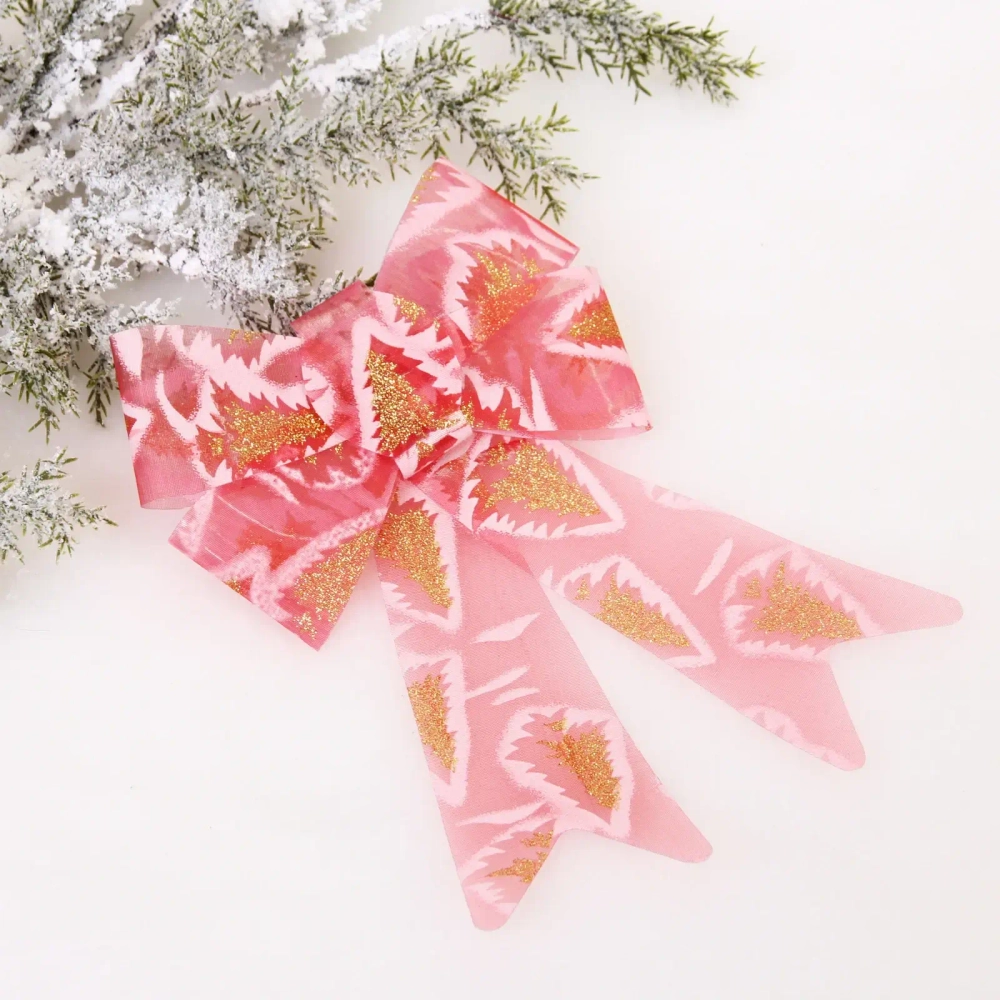 Бант на ёлку «Очарование» 17*23 см, Красный