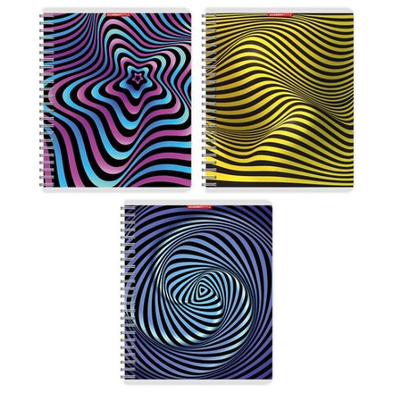 Тетрадь А5 48л кл. гребень Academy Style "Абстракция" метал.пленка, УФ-лак