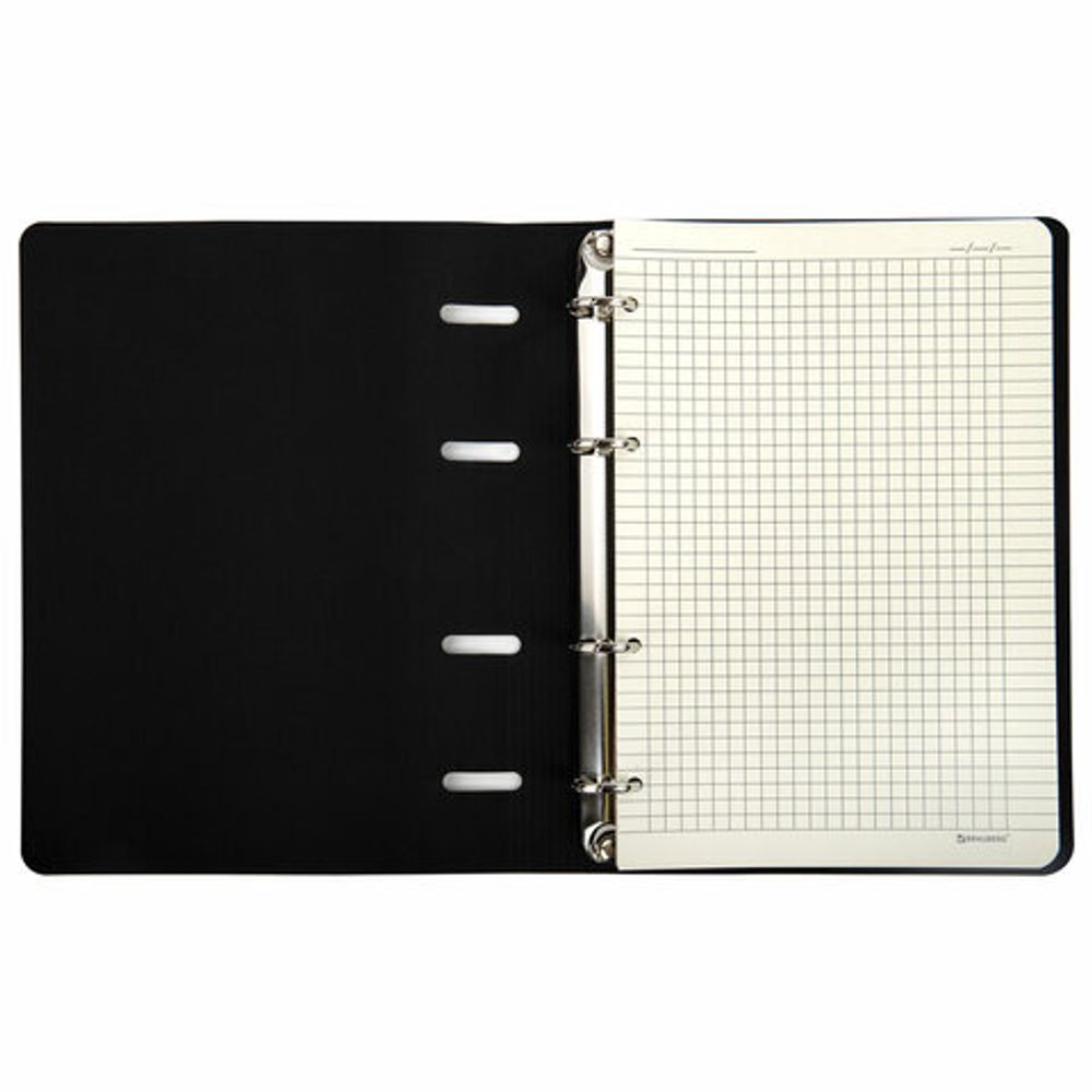 Тетрадь на кольцах А5 (180х220 мм), 80 л., под кожу, BRAUBERG VISTA, "Avocado", 112130