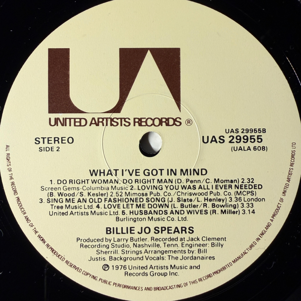 Billie Jo Spears ‎– What I've Got In Mind (Англия 1976г.)
