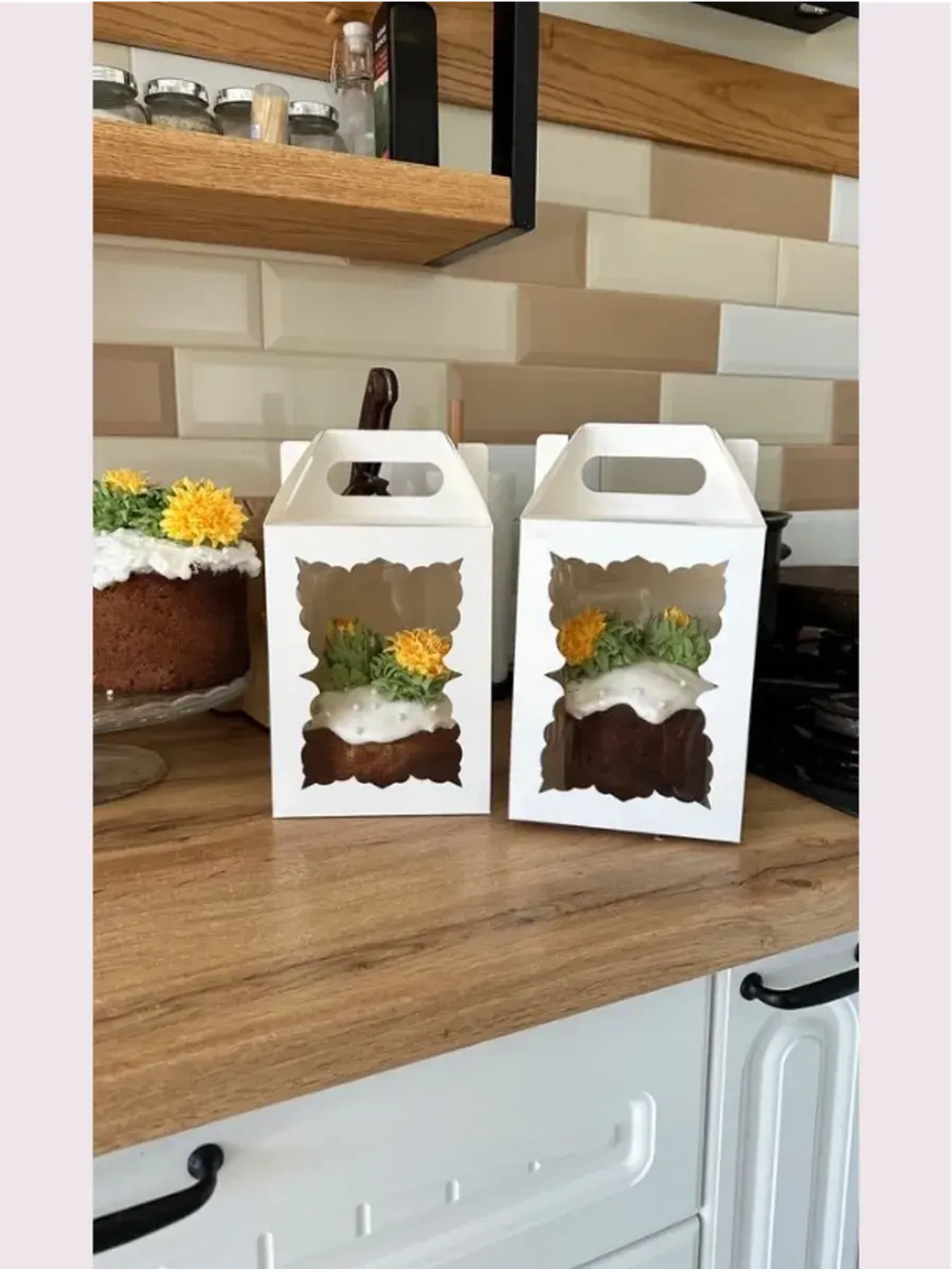 КОМПЛЕКТ для кулича с фигурным окном  15*15- 5 шт