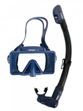 Набор маска+трубка Sargan Квадра-А темно-синий