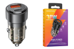 Автомобильное зарядное устройство Borofone BZ20 PD20W+QC3.0 Type-C+USB Black