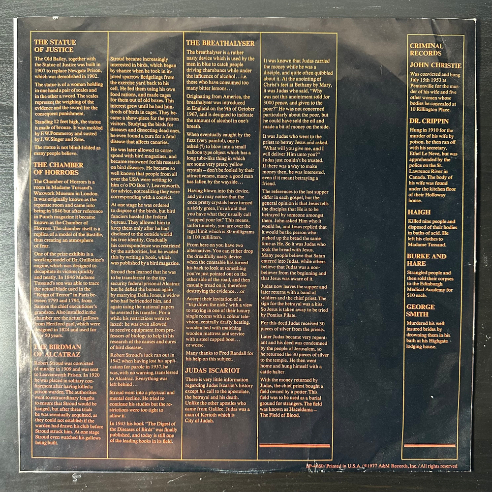 Rick Wakeman ‎– Rick Wakeman's Criminal Record (США 1977г.)