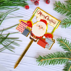Топпер «Merry Christmas» санта с подарками