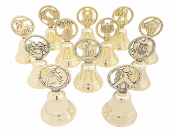 Колокольчик Знак зодиака в круге Овен латунь (полиш) 6,5x6,5x11 см