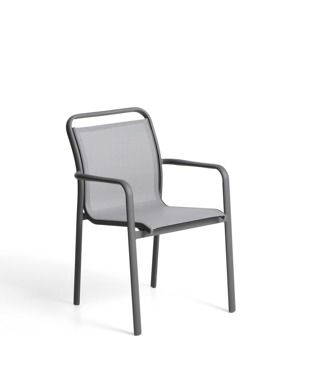 Уличный стул Luri из графитового алюминия и серого текстиля