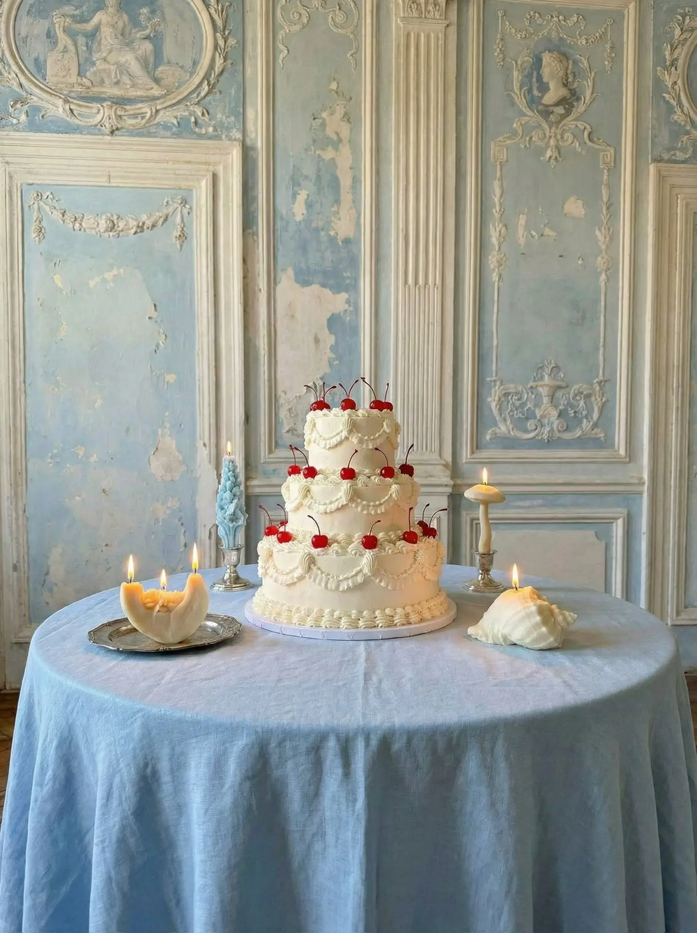 Свеча интерьерная "Тыква" белого цвета