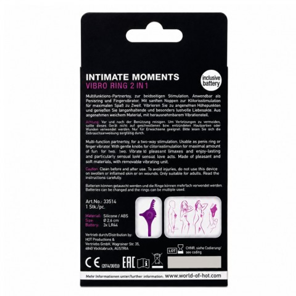 Стимулирующее виброкольцо 2 в 1 Intimate Moments от HOT