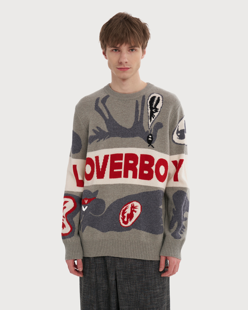 CHARLES JEFFREY LOVERBOY ДЖЕМПЕР С ЛОГОТИПОМ GREYSCALE