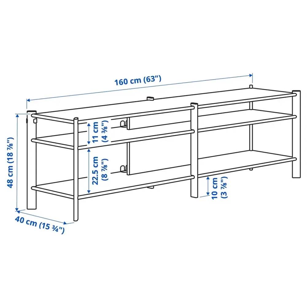 Шкаф для ТВ - IKEA JÄTTESTA/JATTESTA, 240x40x194см, черный, ЯТТЕСТА/ЙЕТТЕСТА ИКЕА