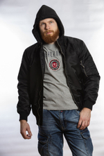 Мужской бомбер с капюшоном JU-02