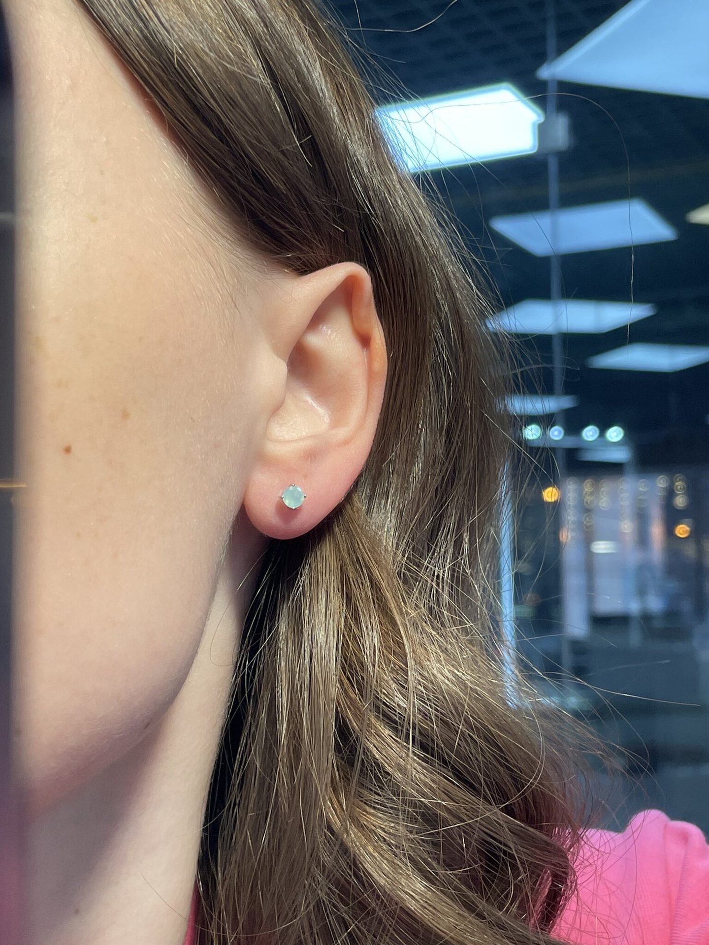 Серьги Crystal Circle с голубым халцедоном