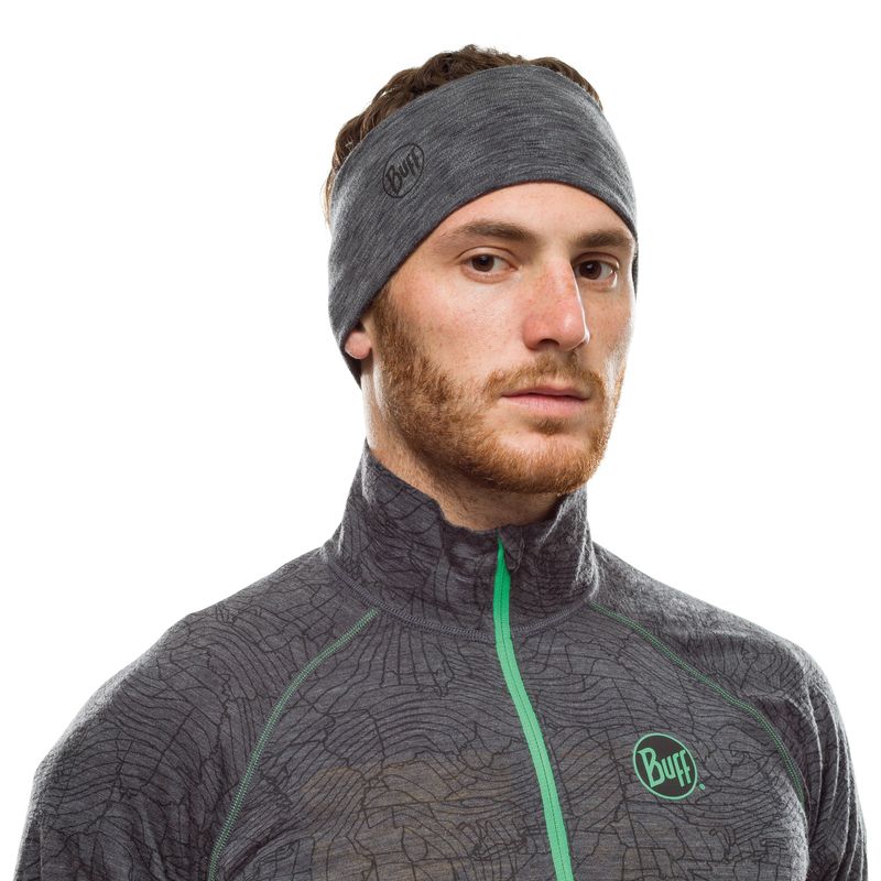 Шерстяная повязка на голову Buff Headband Midweight Wool Graphite Multi Stripes Фото 2