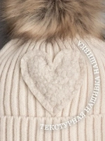 Шапка зимняя вязаная с помпоном для девочки