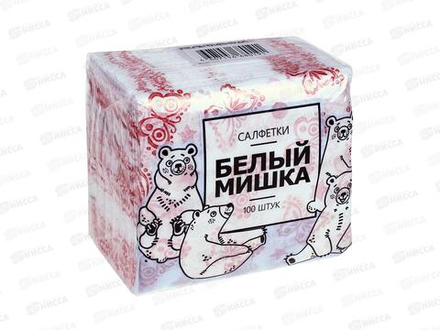 Салфетки ДУЭТ 100шт бабочка красная