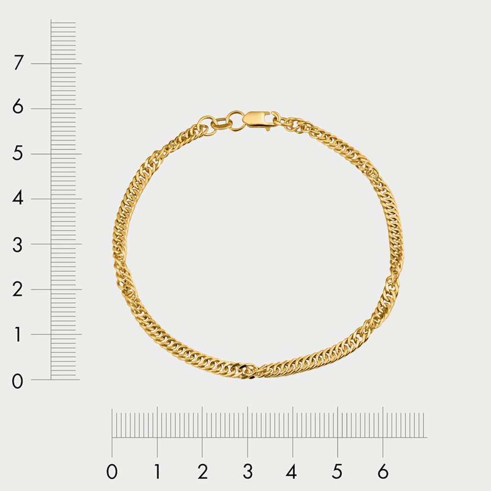 Браслет цепной из желтого золота 585 пробы с плетением "Сингапур" (арт.НБ 15-028ПГ 0.60)