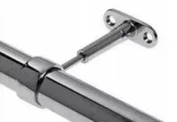 Держатель трубы d25 мм регулируемый сквозной (хром) - 2 шт