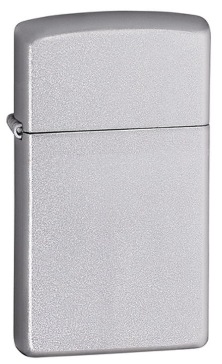 Зажигалка Zippo Slim Satin Chrome, латунь/сталь, серебристая, матовая, 30х10x55 мм