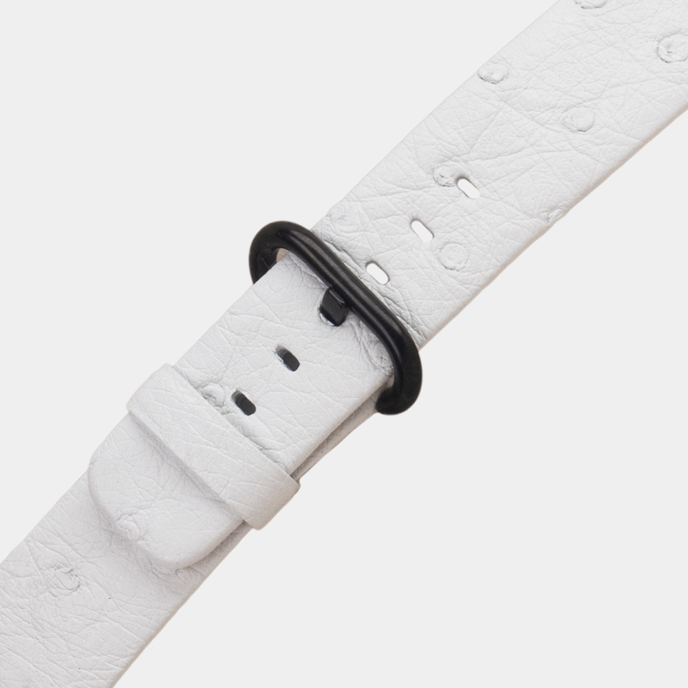 Ремешок для Apple Watch 40/41/42 mm из кожи страуса, белого цвета