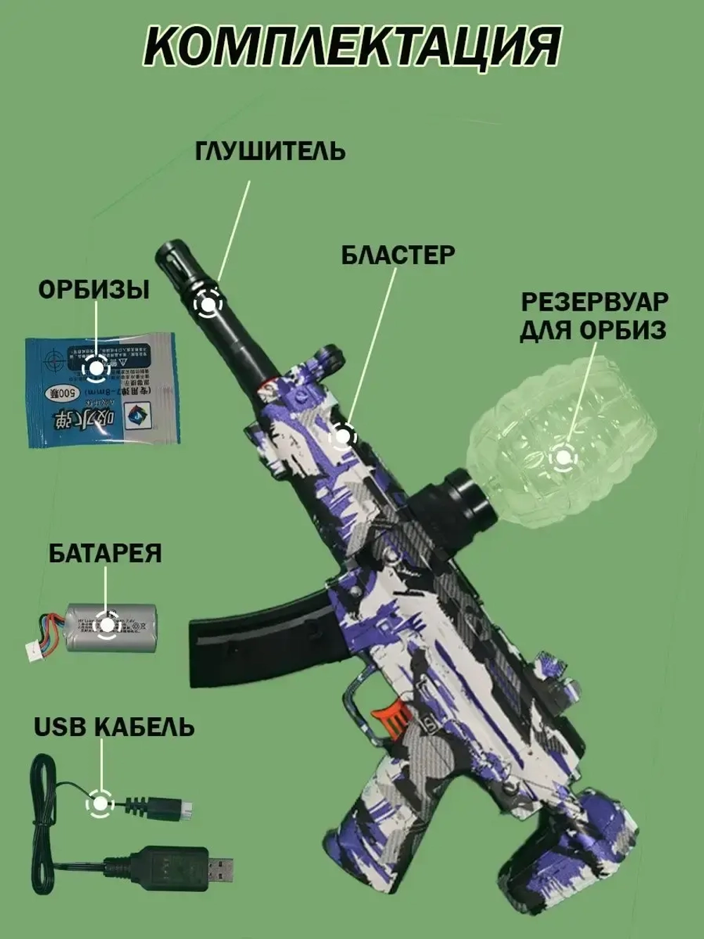 Orbeez автомат, орбиз пистолет гидрогелевый орбибольный