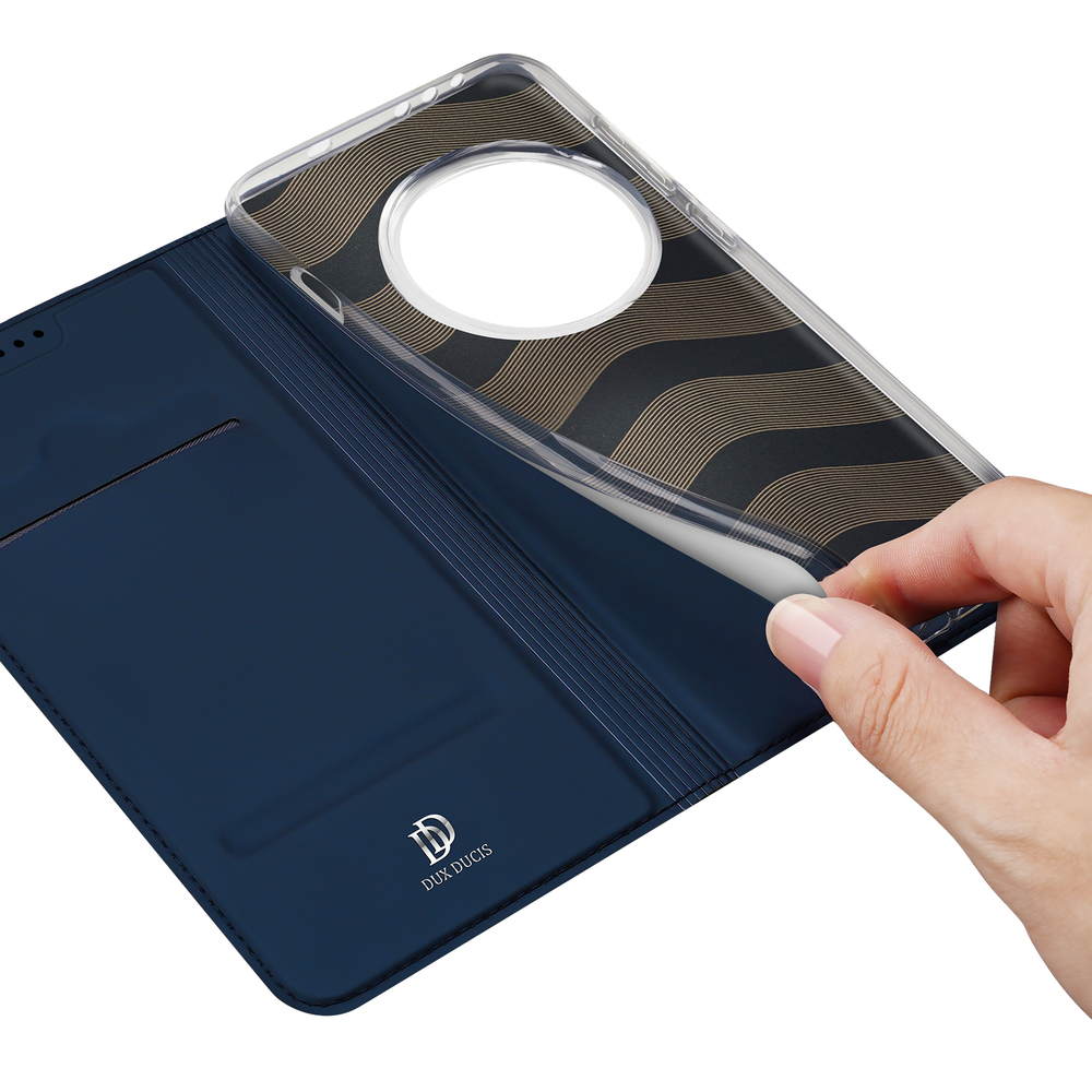 Чехол книжка из PU кожи синего цвета от Dux Ducis для смартфона OnePlus 13, серия Skin Pro Series Case