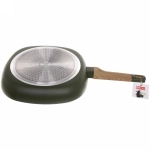 Сковорода квадратная «BAROLY» OLIVA 28*28см индукционная, бакелитовая ручка