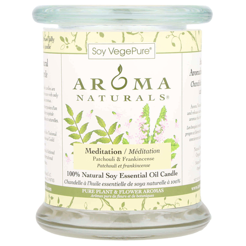 Aroma Naturals, Soy VegePure®, соевая свеча среднего размера, пачули и ладан, 260 г (8,8 унции)