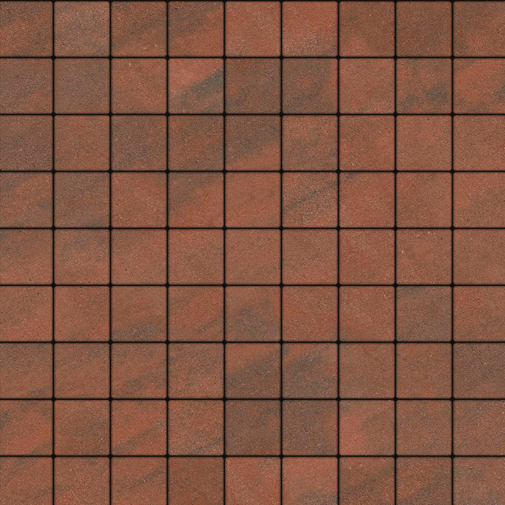 Тротуарная плитка КВАДРАТ 100х100 мм - Листопад гладкий Клинкер