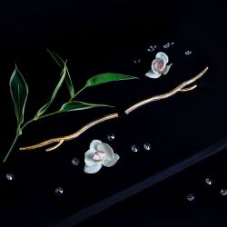 Ручка скоба мебельная Арт Бранч mini правая Амбер