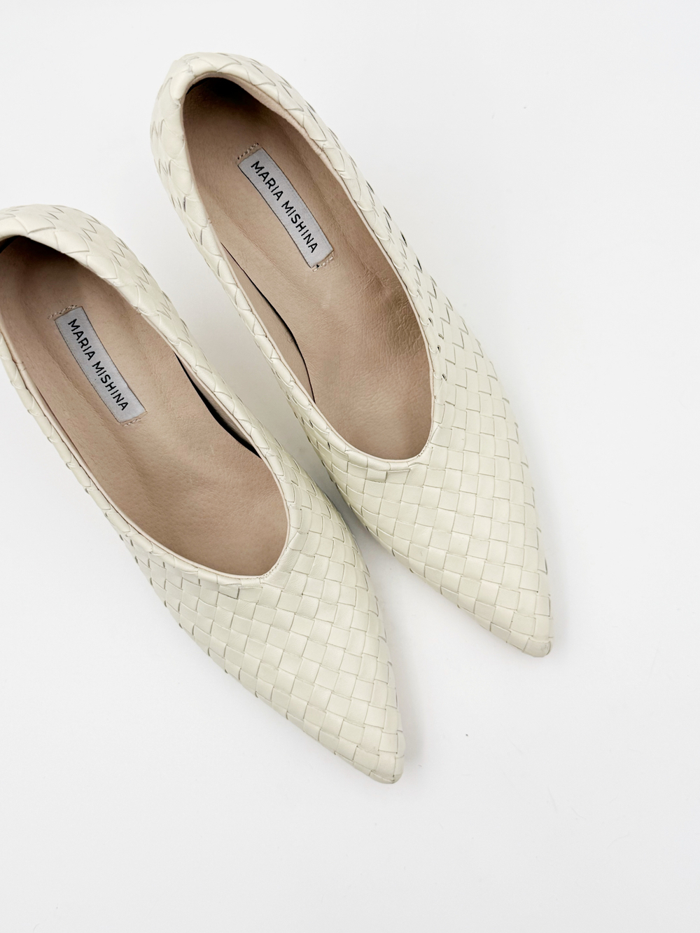 Туфли из плетеной кожи BARBARA MILK