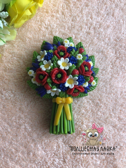 Силиконовая форма Букет с полевыми цветами