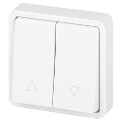 Переключатель ЭРА Эксперт 11-1528-01 для жалюзи кнопочный IP55, 10АХ-250В, СУ, белый